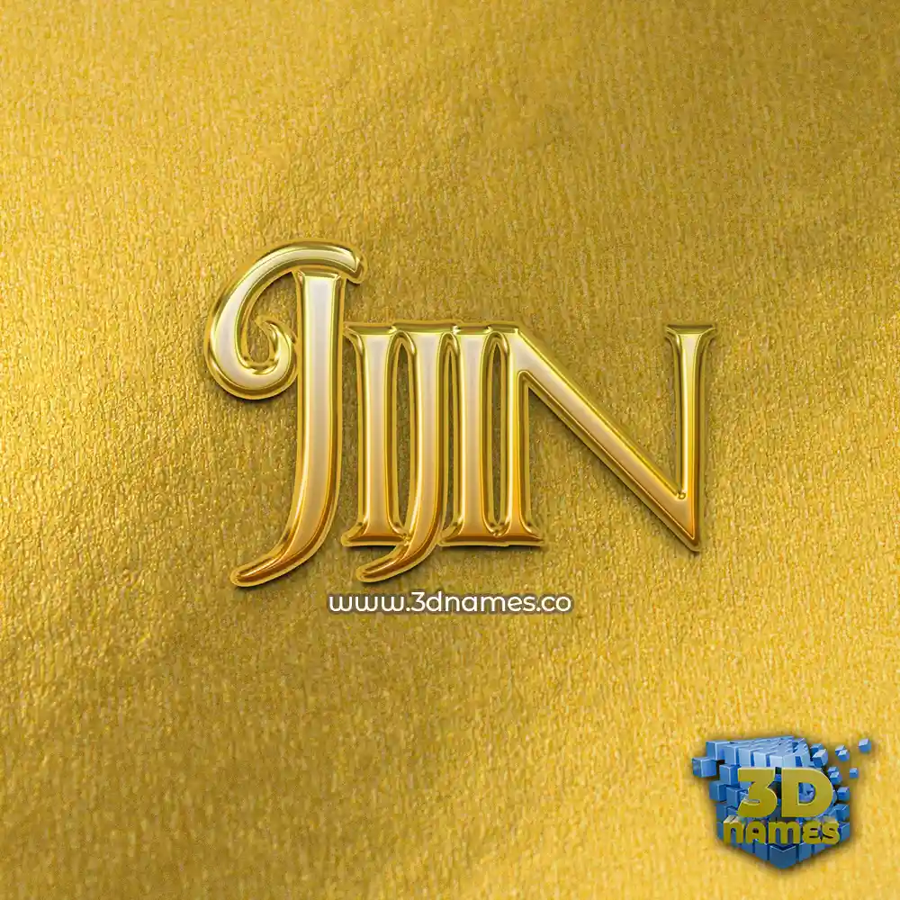 jijin in All Gold style - 3D name wallpaper