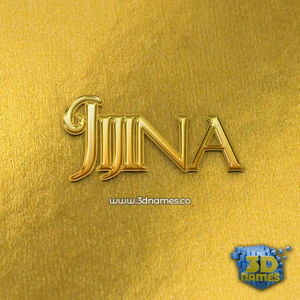 jijina in All Gold style - 3D name wallpaper