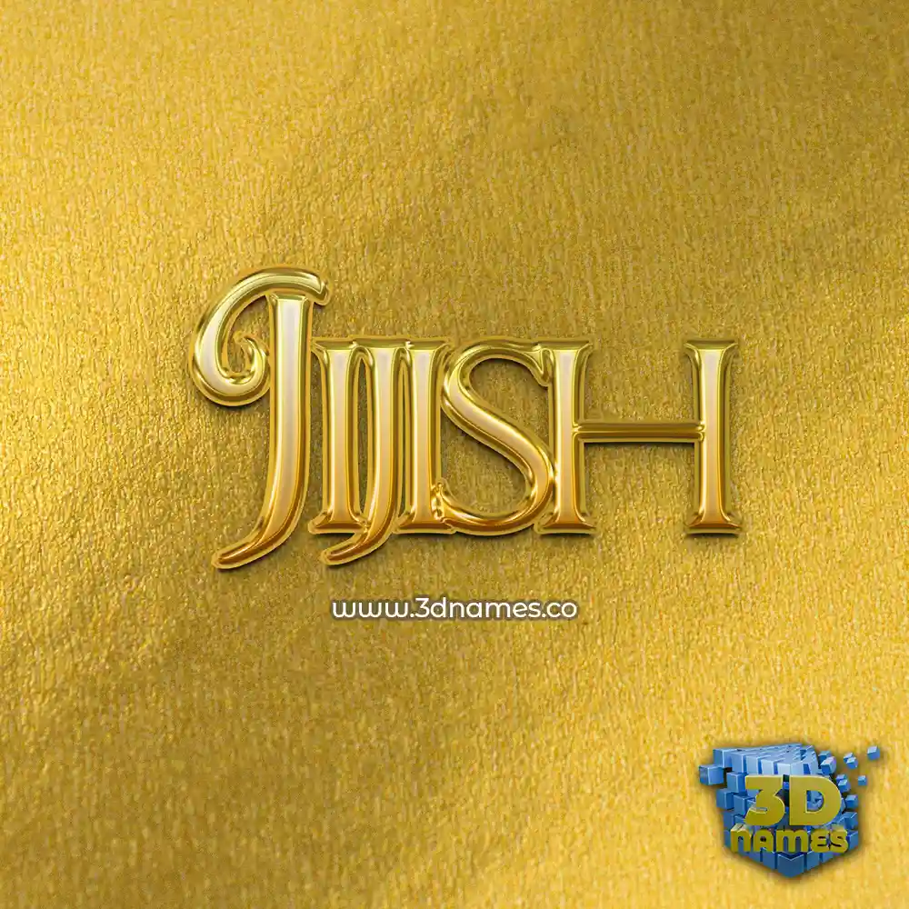 jijish in All Gold style - 3D name wallpaper