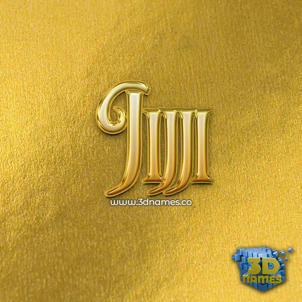 jijji in All Gold style - 3D name wallpaper