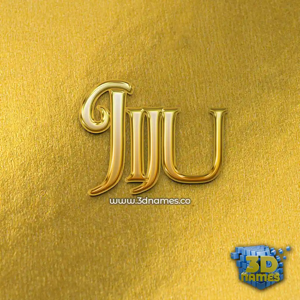 jiju in All Gold style - 3D name wallpaper