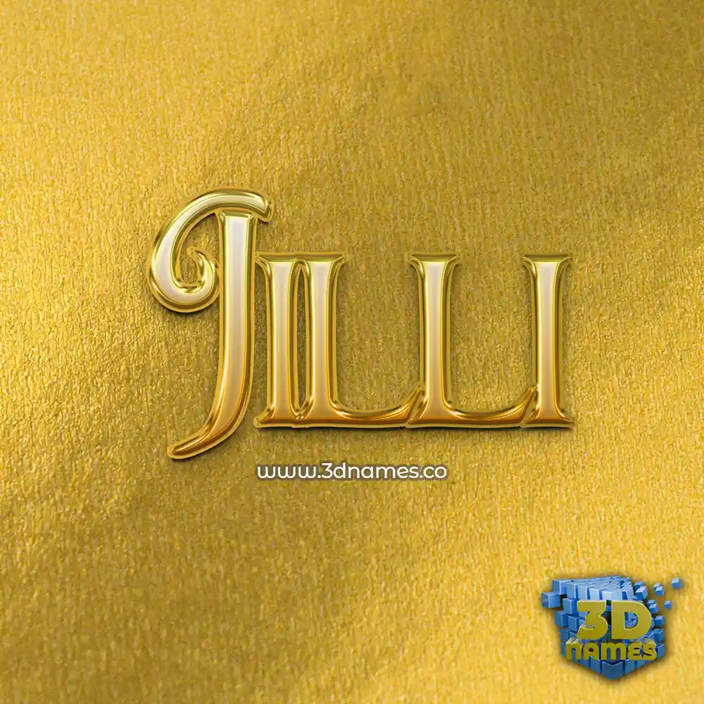 jilli in All Gold style - 3D name wallpaper