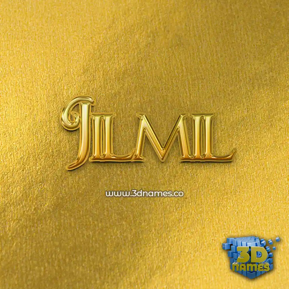 jilmil in All Gold style - 3D name wallpaper