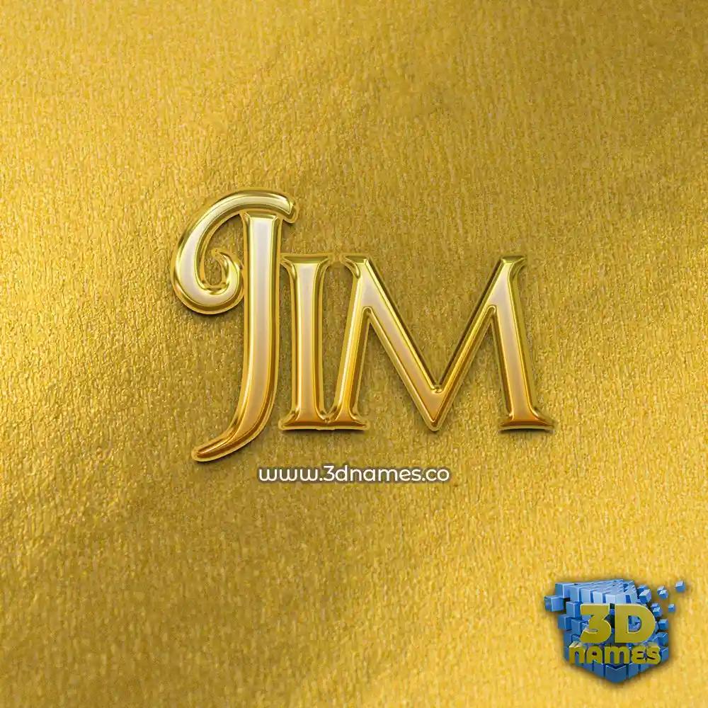 jim in All Gold style - 3D name wallpaper