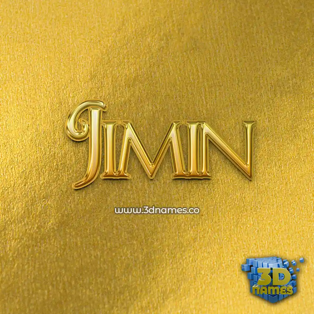 jimin in All Gold style - 3D name wallpaper