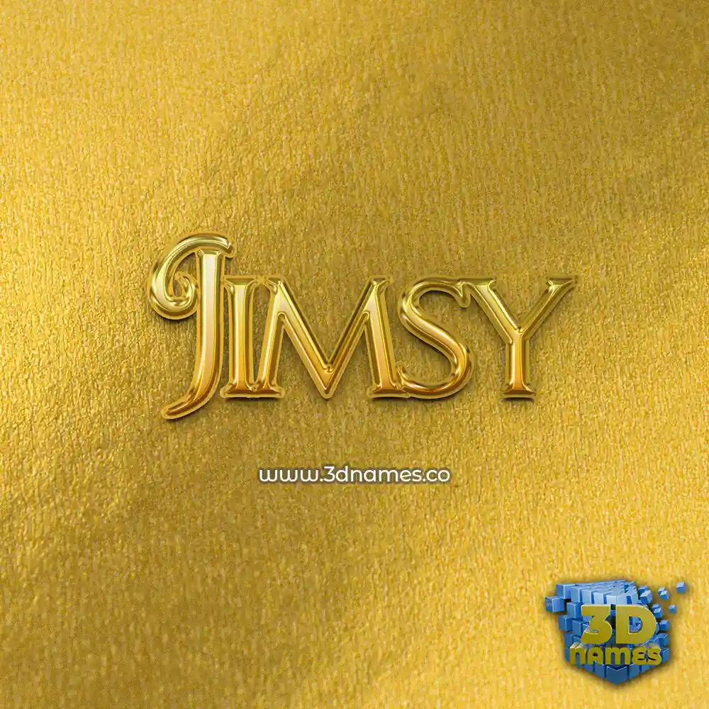 jimsy in All Gold style - 3D name wallpaper