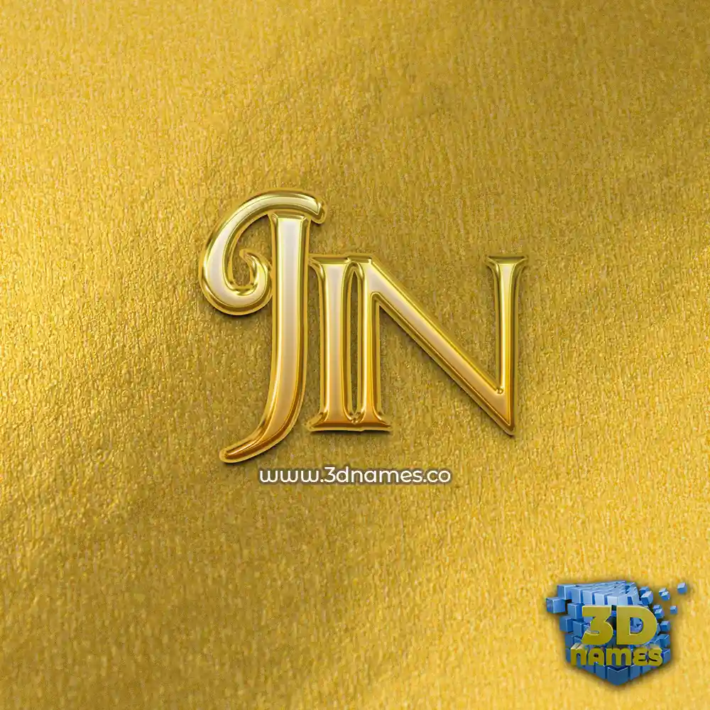 jin in All Gold style - 3D name wallpaper