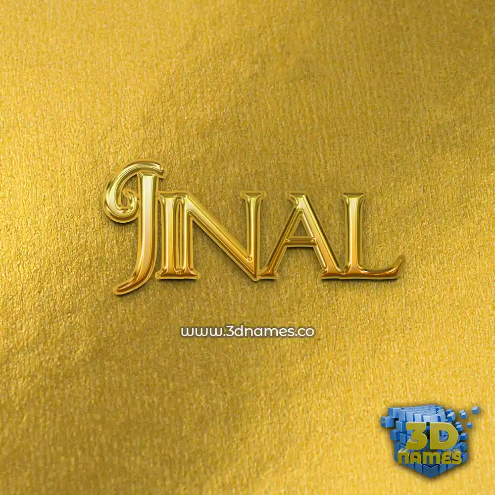 jinal in All Gold style - 3D name wallpaper