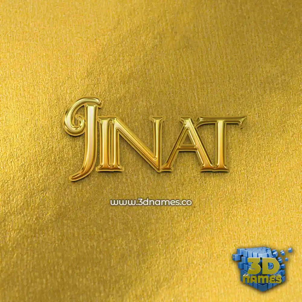 jinat in All Gold style - 3D name wallpaper
