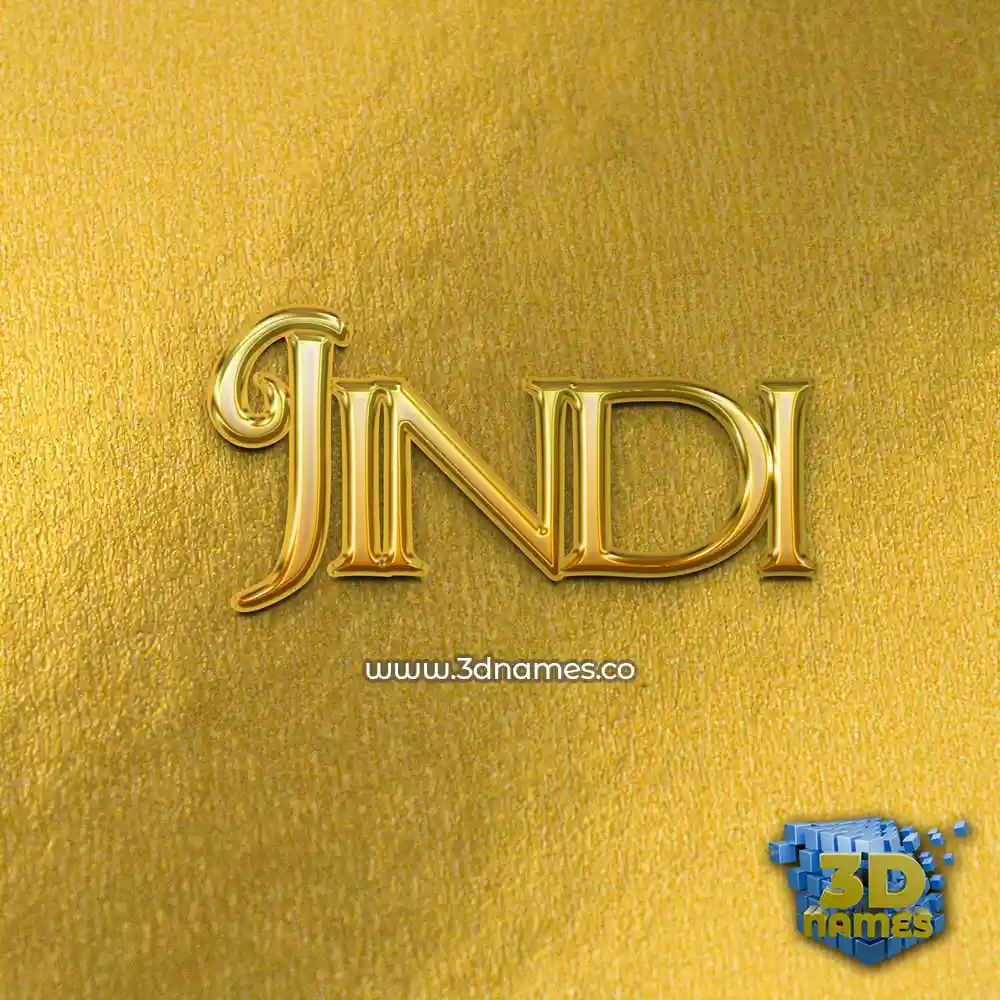 jindi in All Gold style - 3D name wallpaper