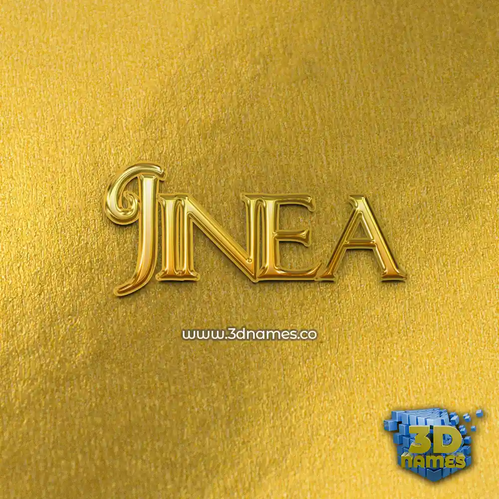 jinea in All Gold style - 3D name wallpaper
