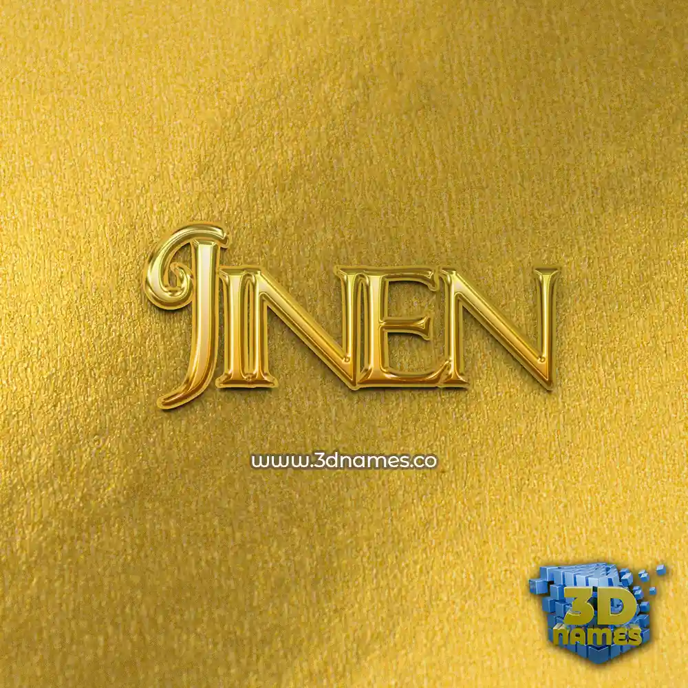 jinen in All Gold style - 3D name wallpaper