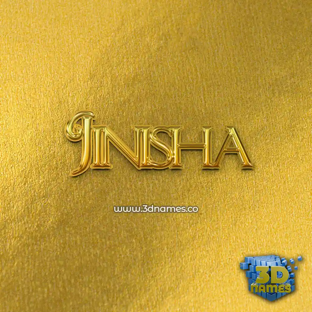 jinisha in All Gold style - 3D name wallpaper