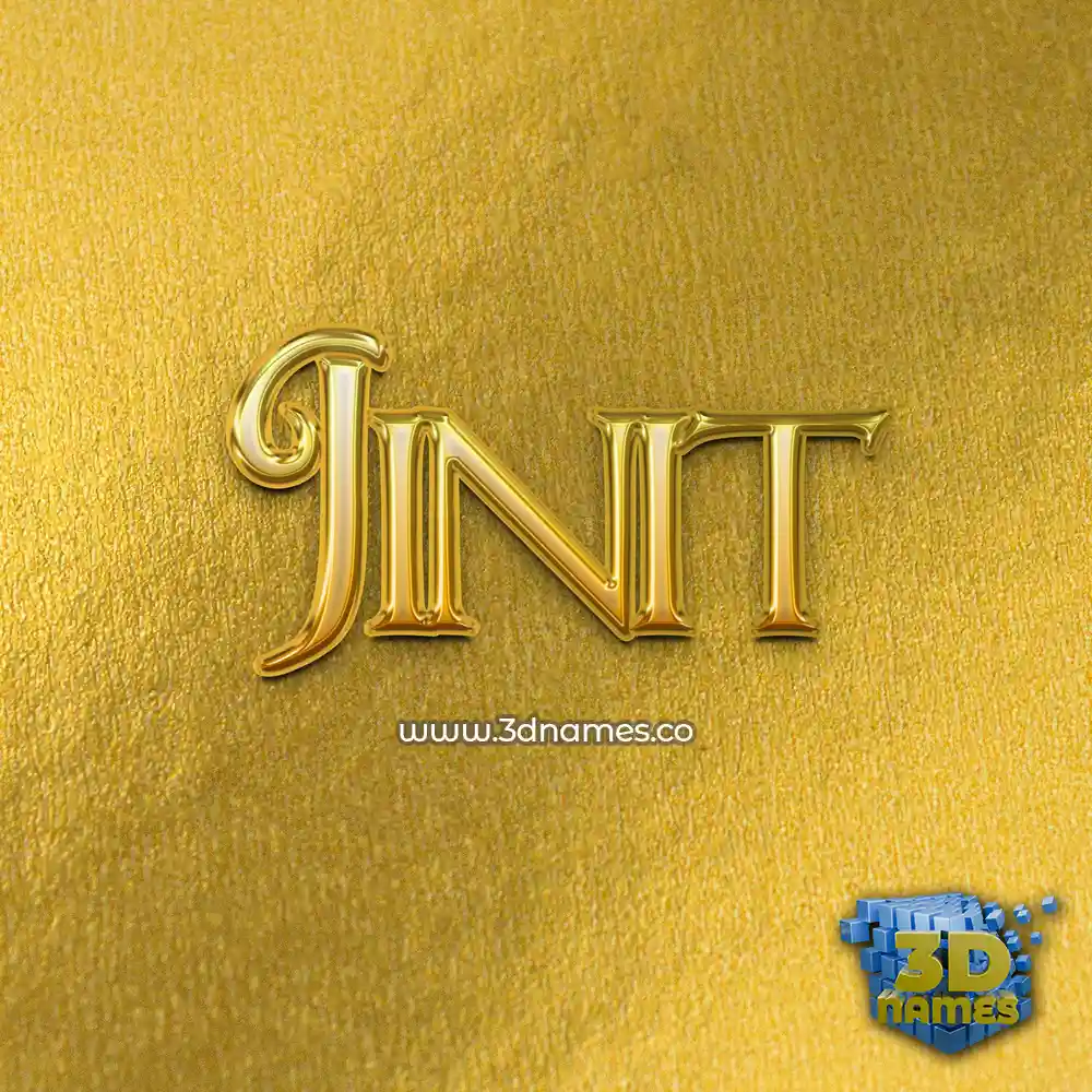 jinit in All Gold style - 3D name wallpaper