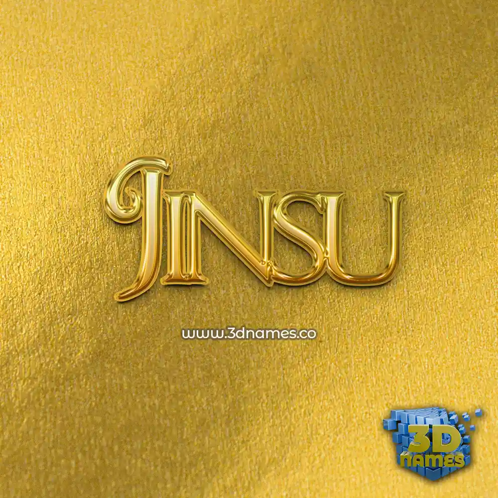 jinsu in All Gold style - 3D name wallpaper