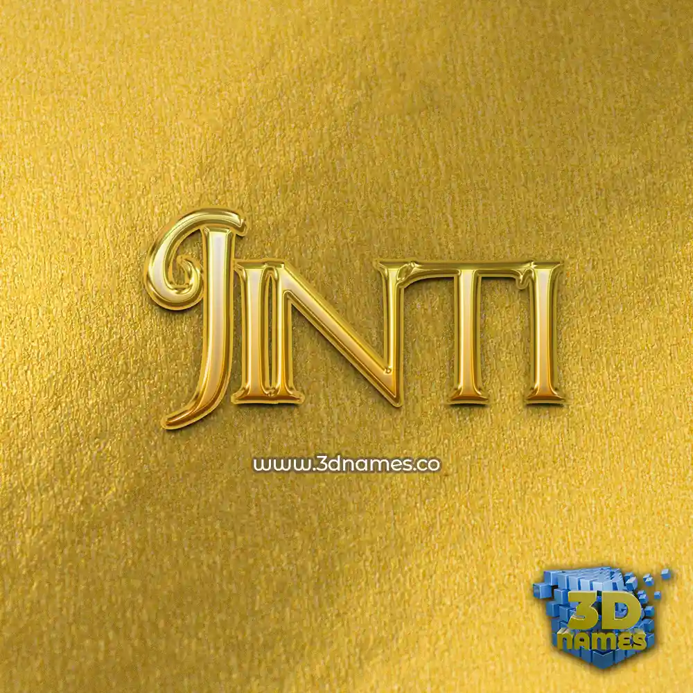 jinti in All Gold style - 3D name wallpaper