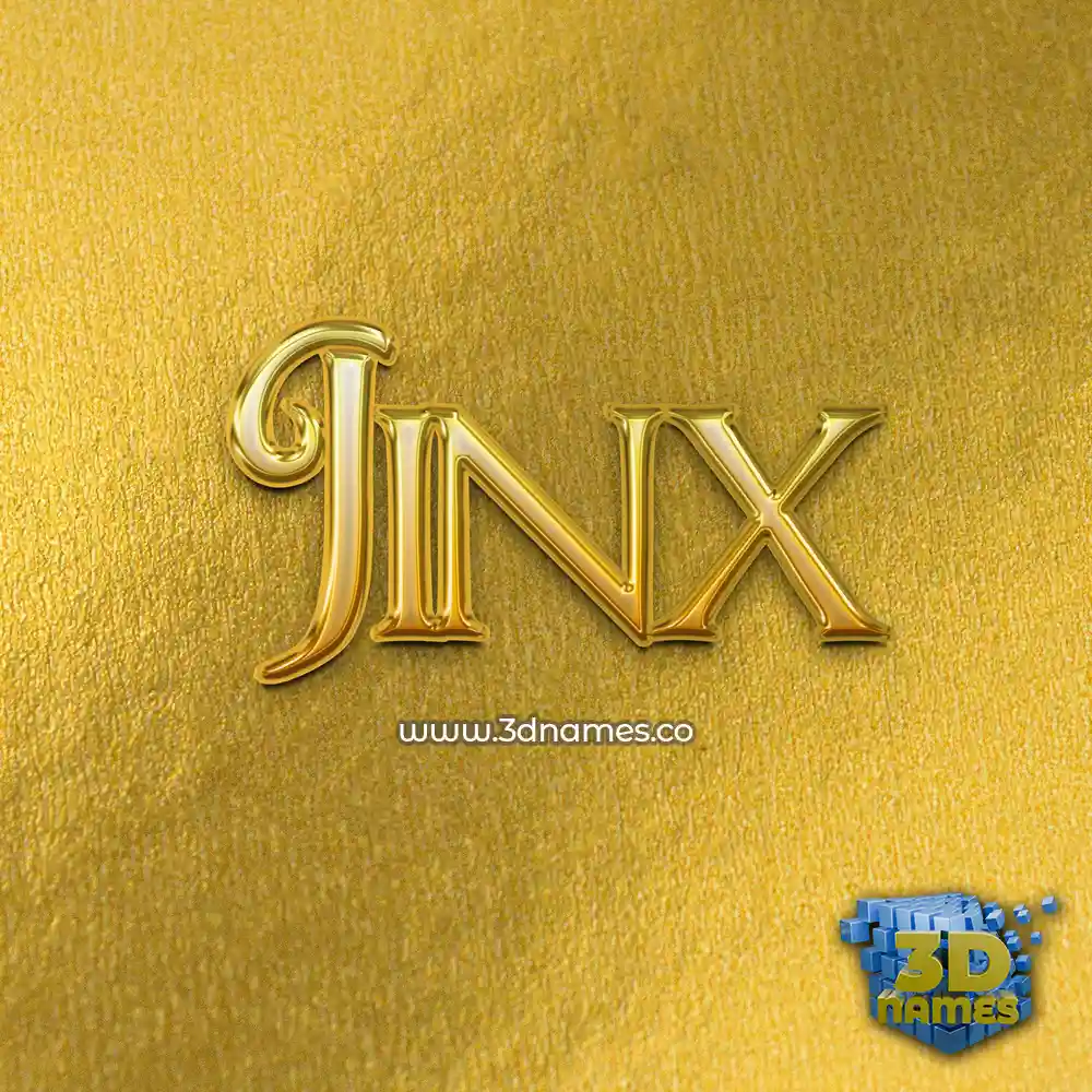 jinx in All Gold style - 3D name wallpaper