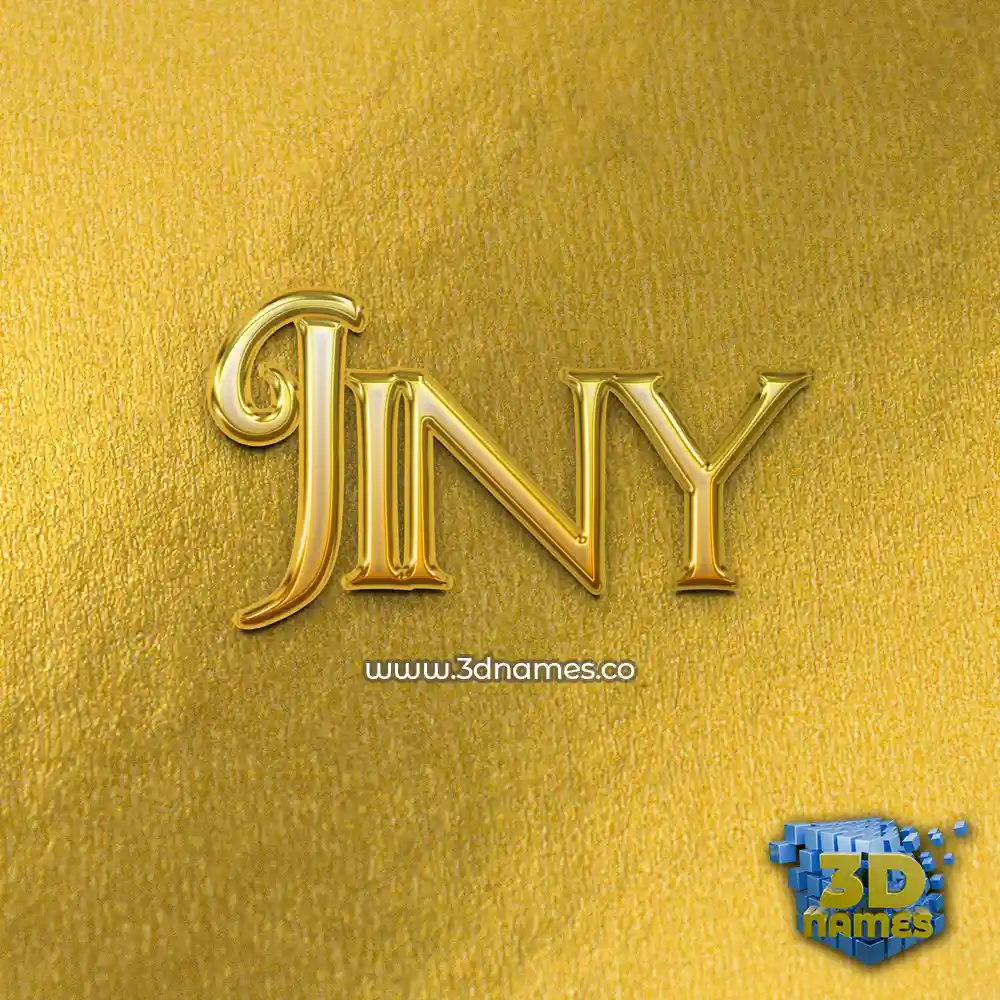 jiny in All Gold style - 3D name wallpaper