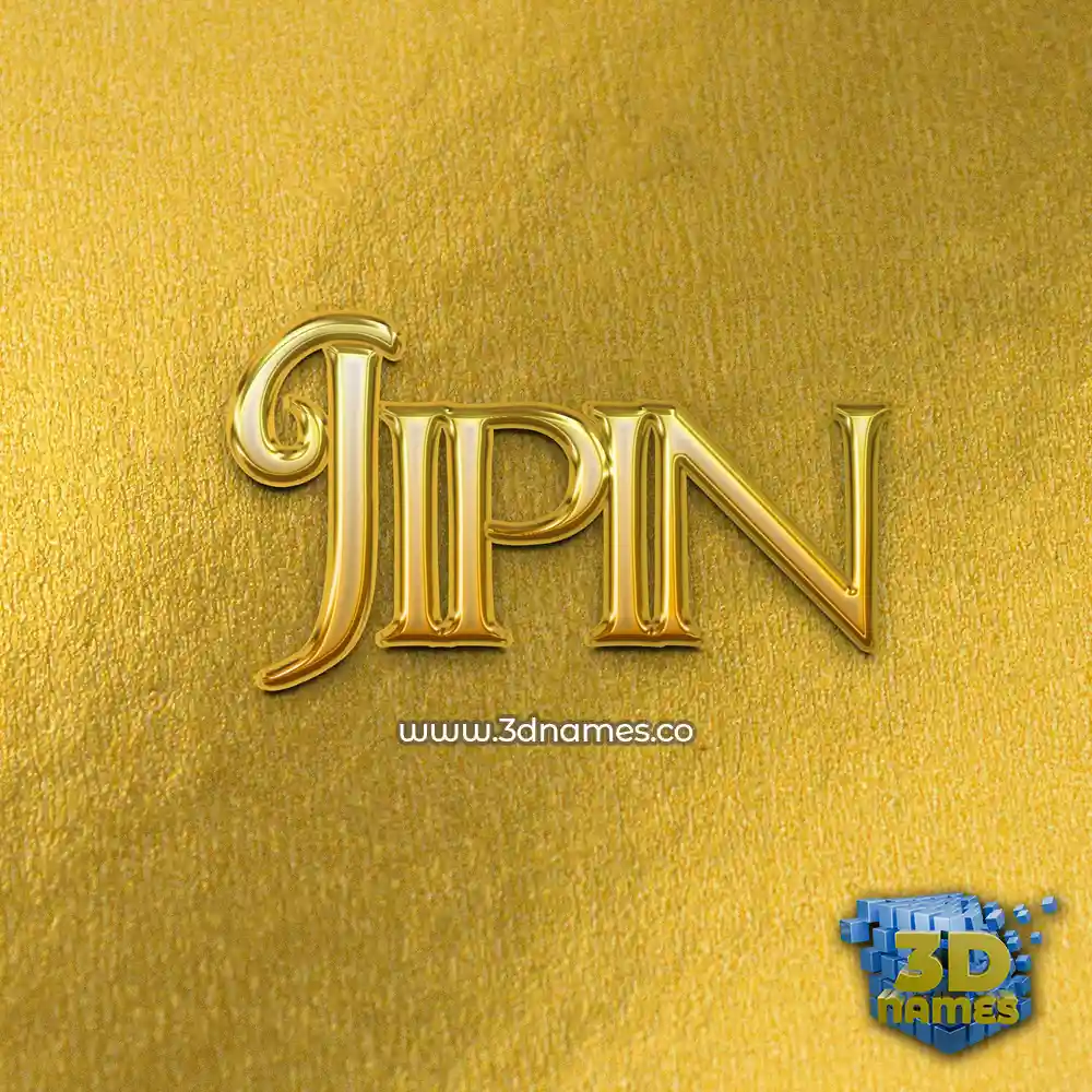 jipin in All Gold style - 3D name wallpaper