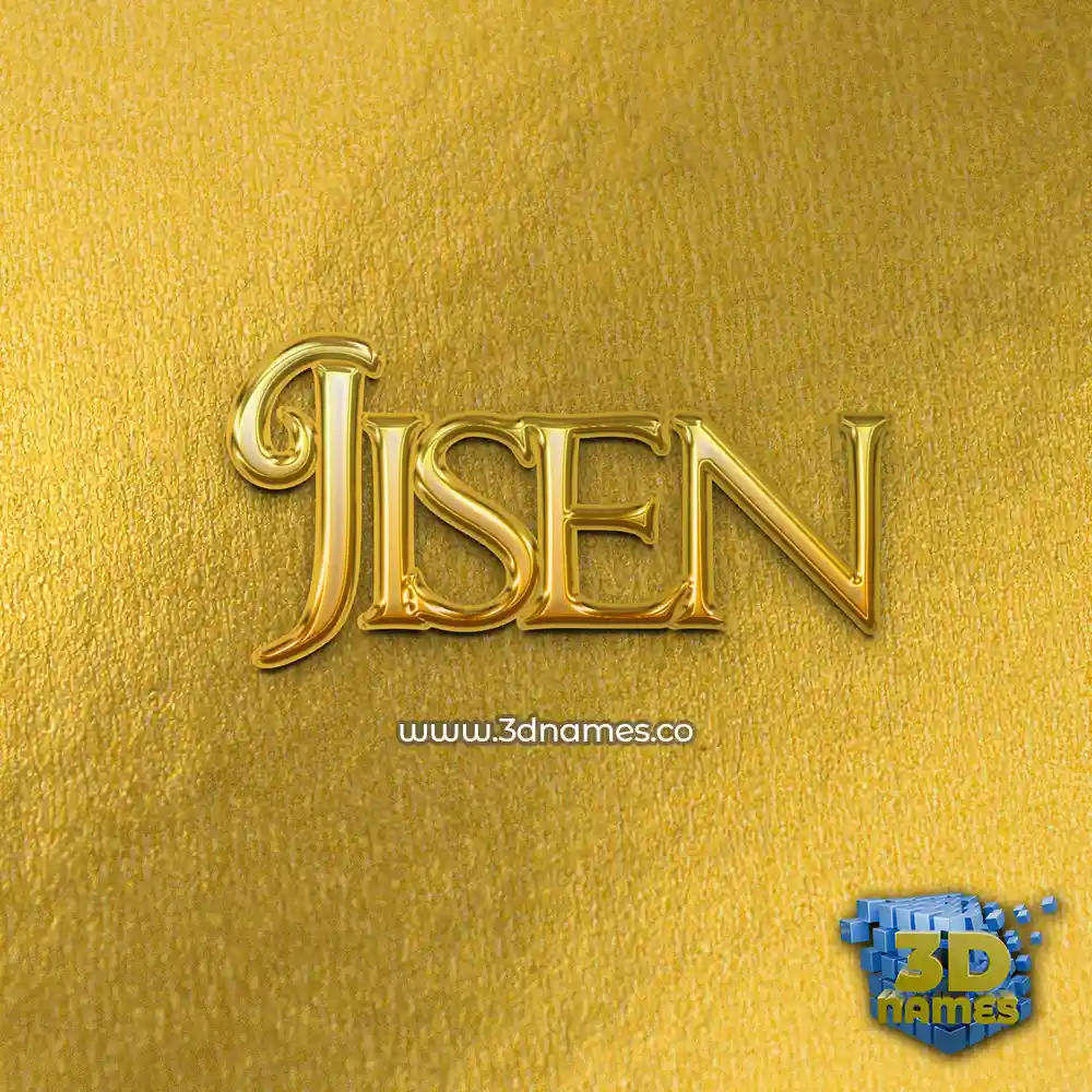 jisen in All Gold style - 3D name wallpaper