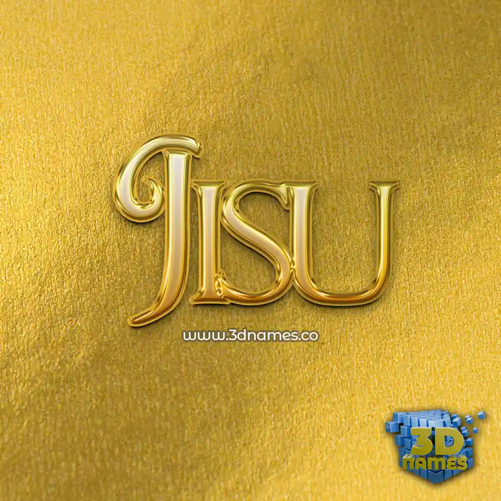 jisu in All Gold style - 3D name wallpaper
