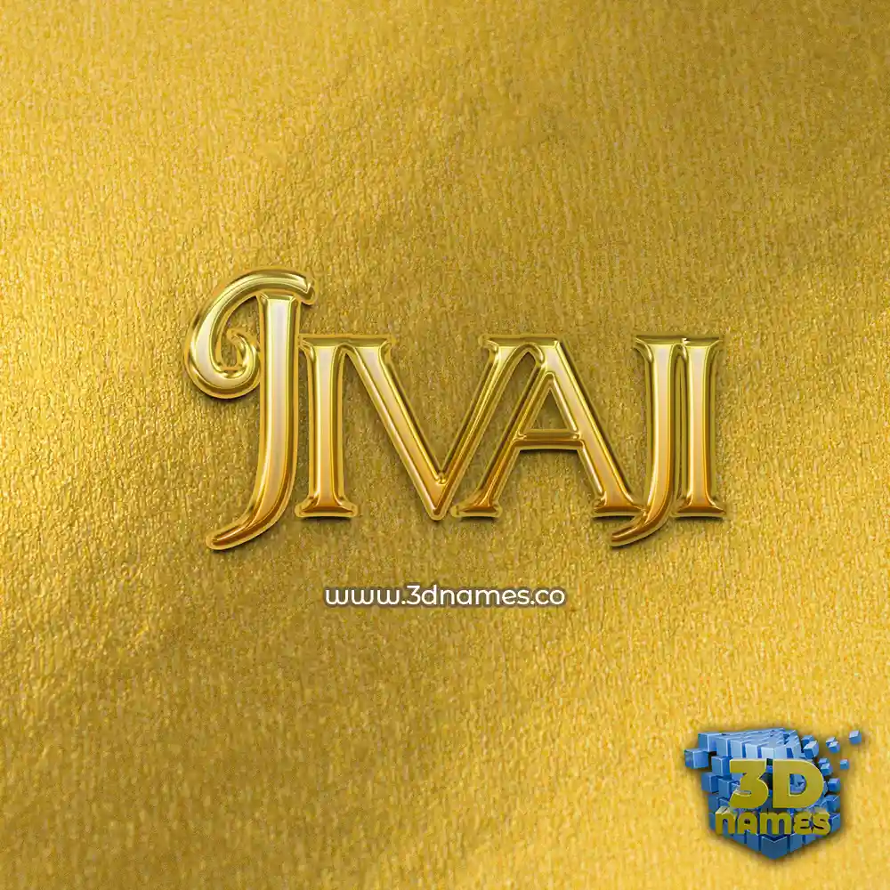 jivaji in All Gold style - 3D name wallpaper