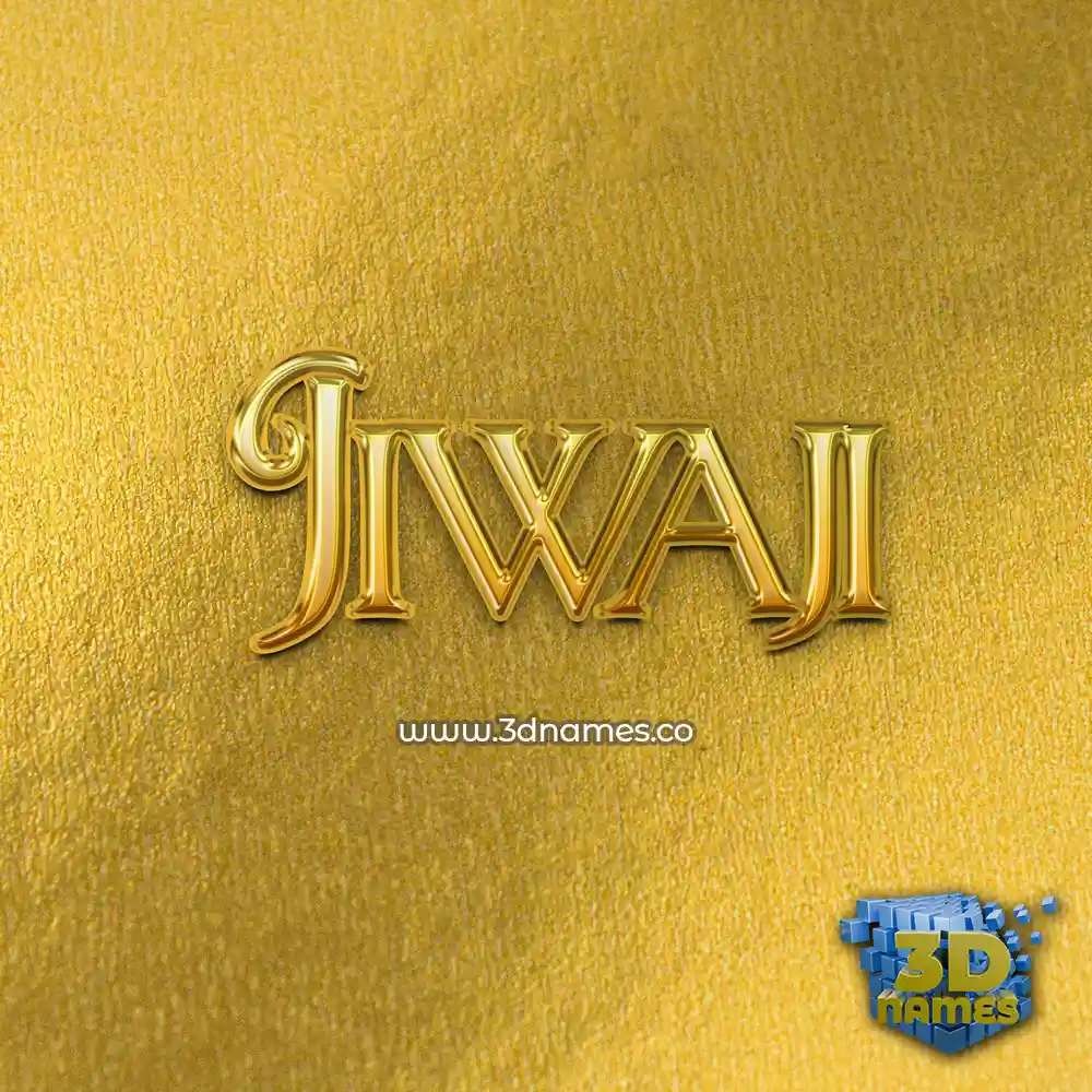 jiwaji in All Gold style - 3D name wallpaper