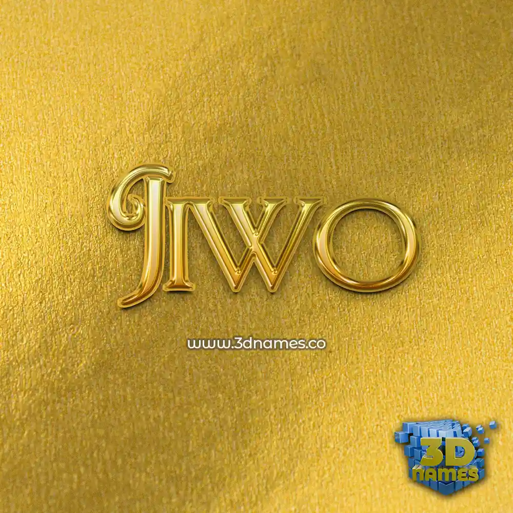 jiwo in All Gold style - 3D name wallpaper