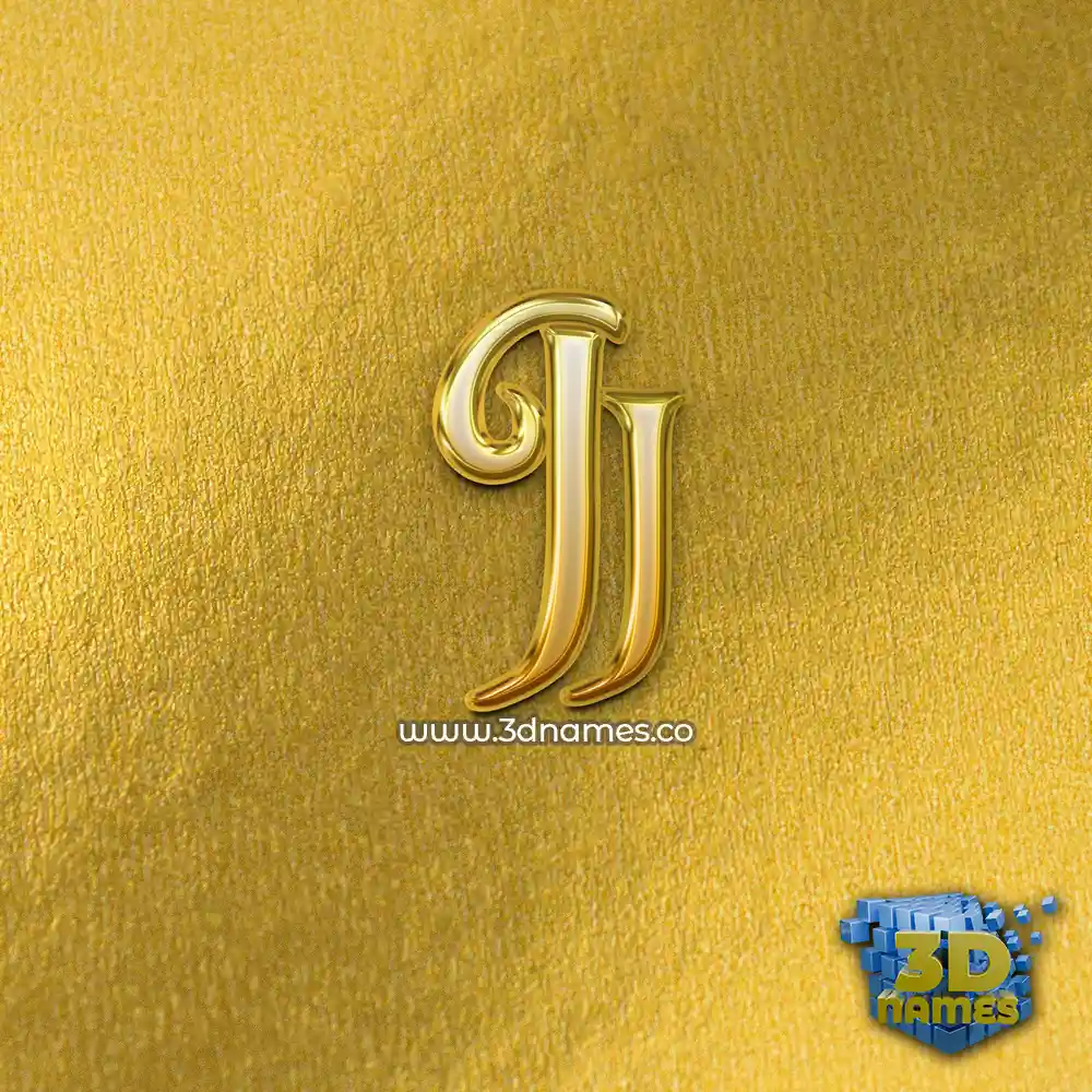 jj in All Gold style - 3D name wallpaper