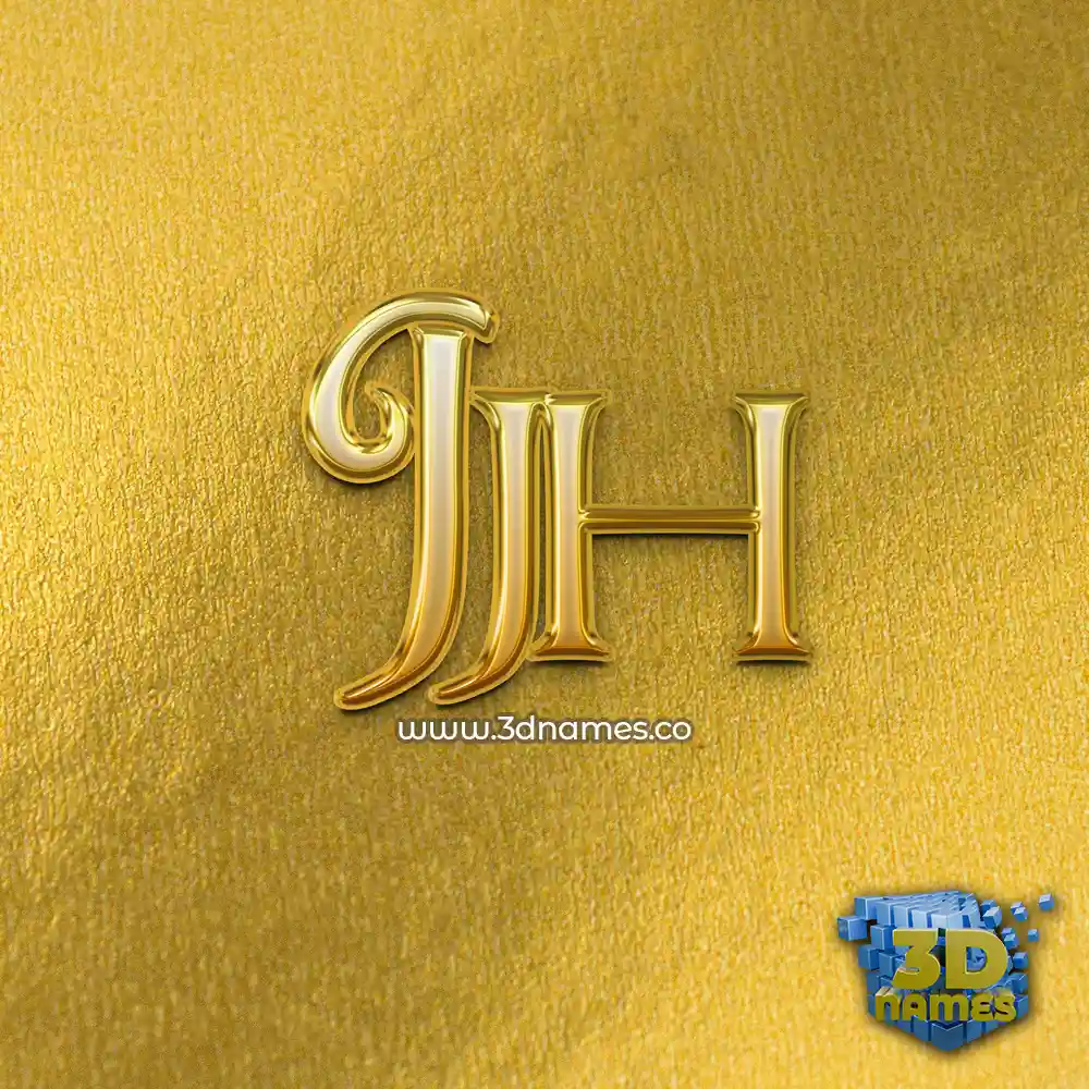 jjh in All Gold style - 3D name wallpaper