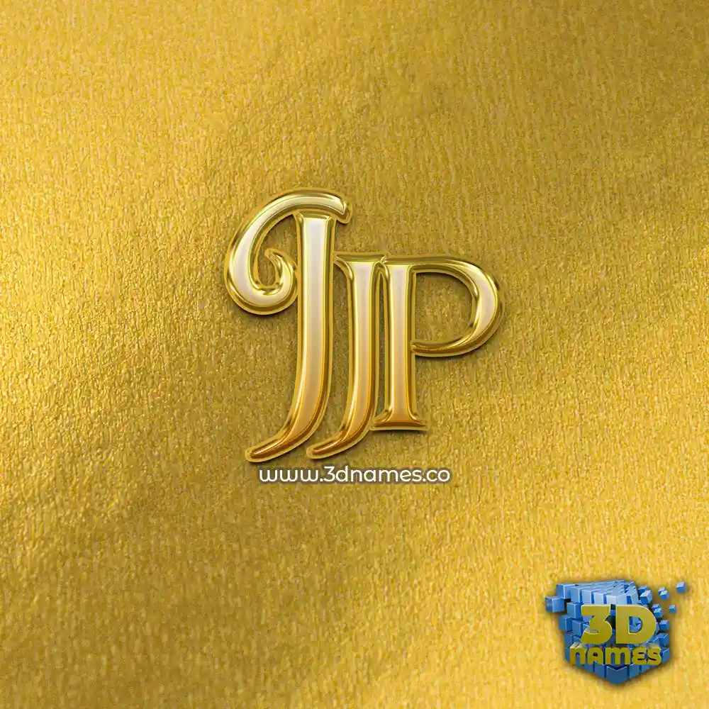 jjp in All Gold style - 3D name wallpaper