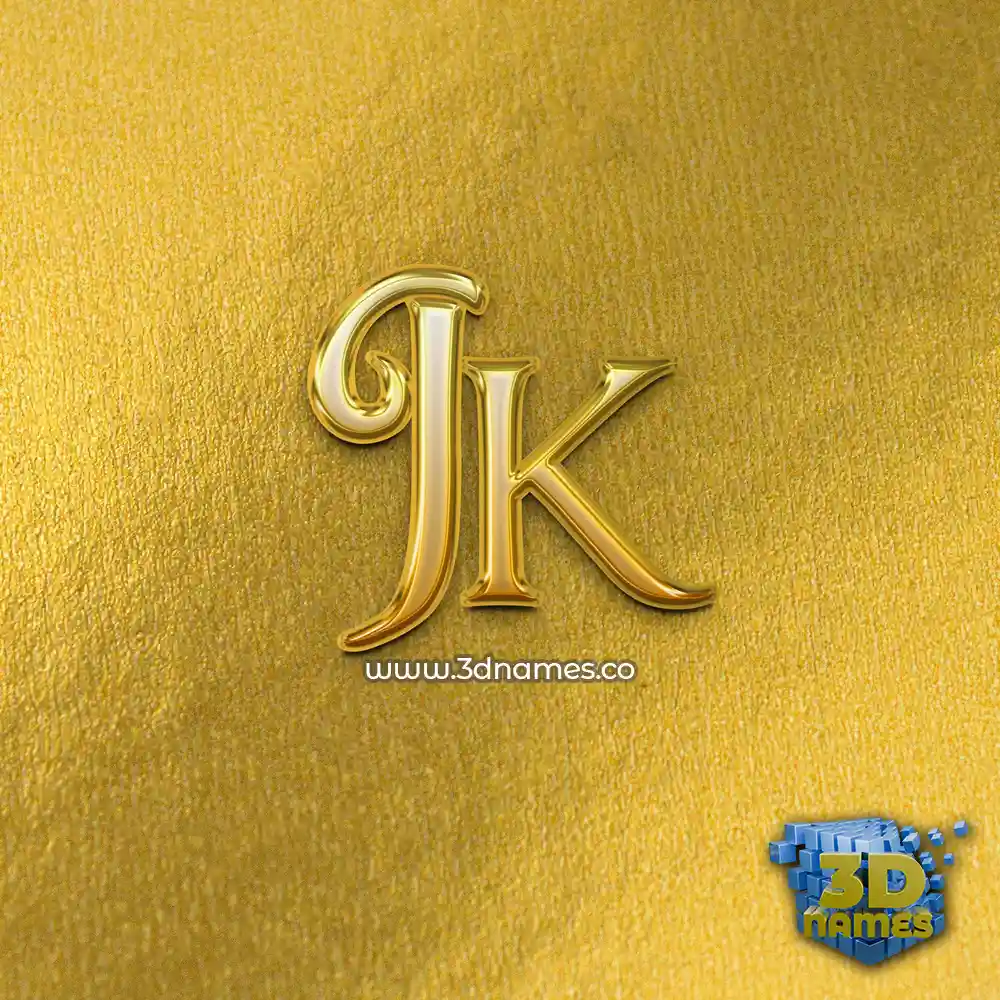 jk in All Gold style - 3D name wallpaper