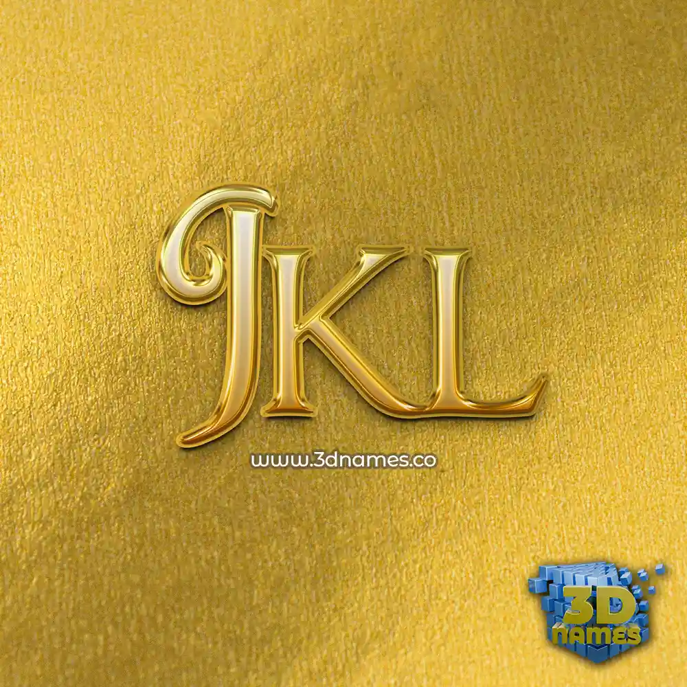 jkl in All Gold style - 3D name wallpaper