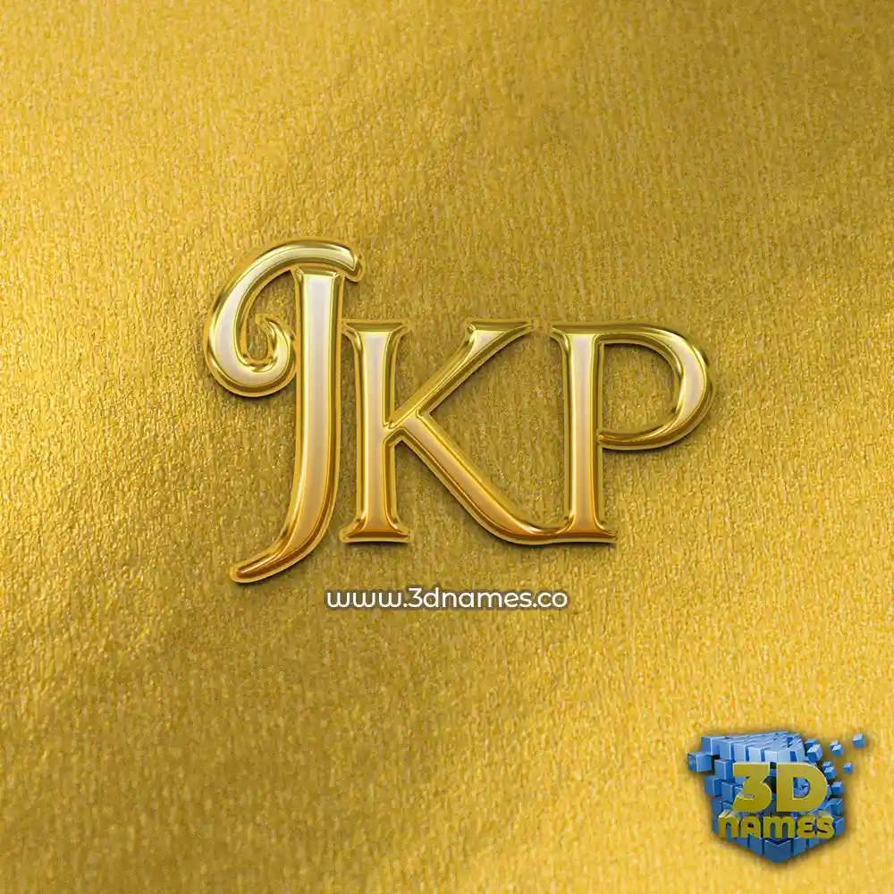 jkp in All Gold style - 3D name wallpaper