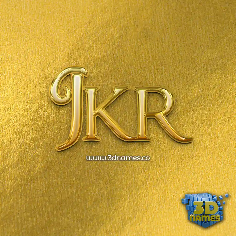 jkr in All Gold style - 3D name wallpaper