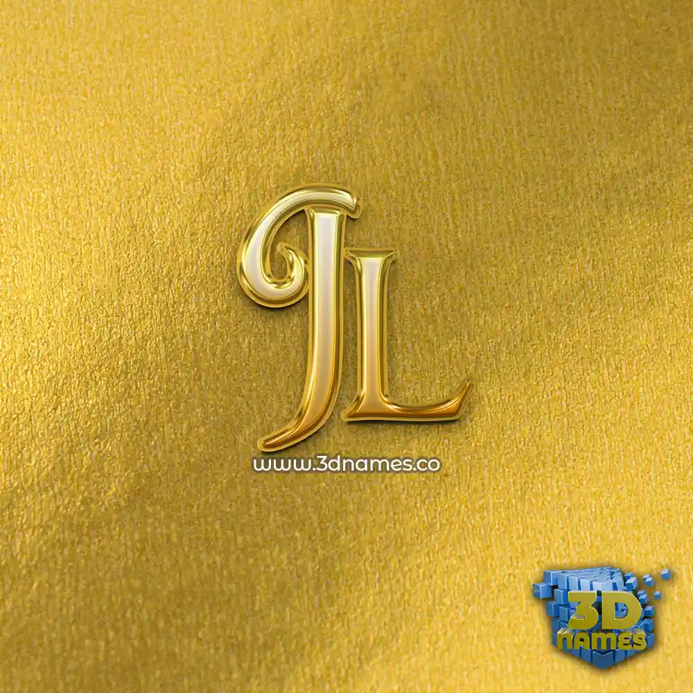 jl in All Gold style - 3D name wallpaper
