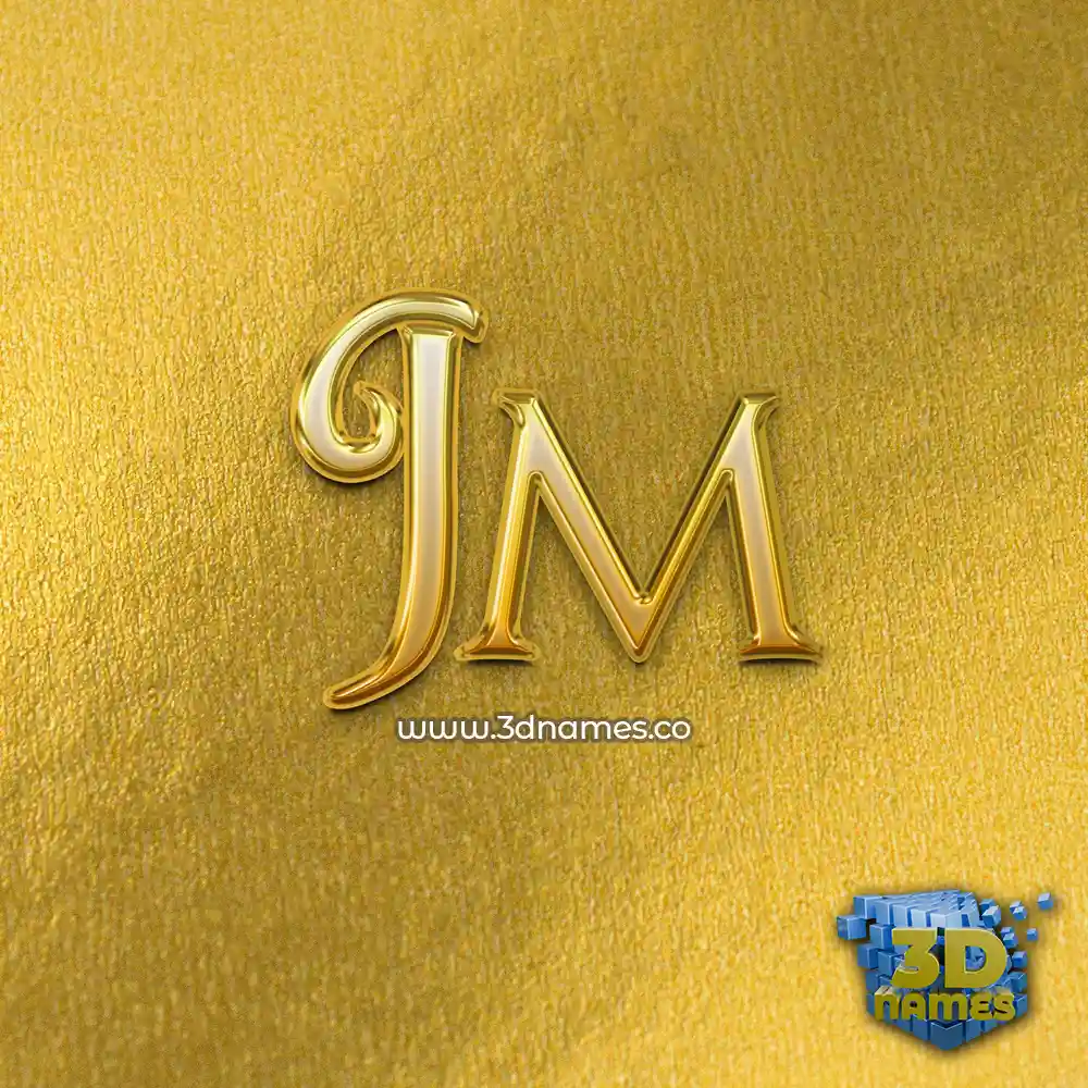 jm in All Gold style - 3D name wallpaper