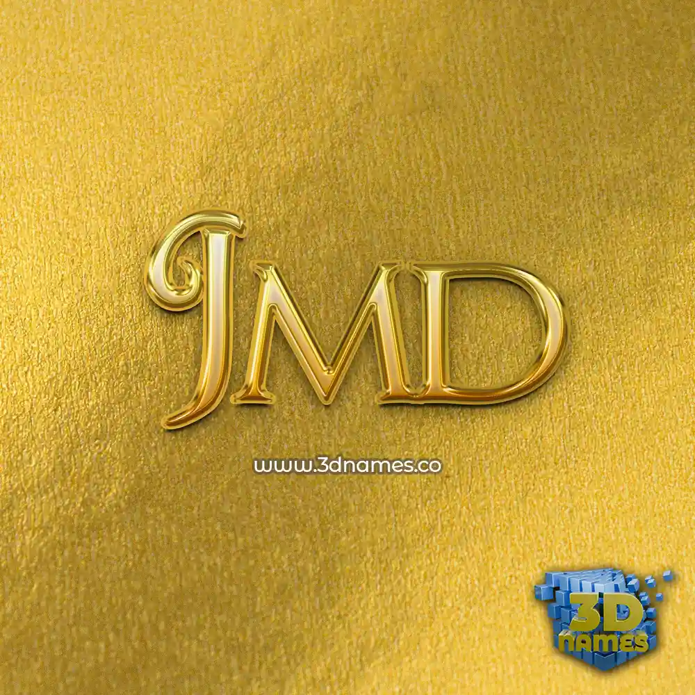 jmd in All Gold style - 3D name wallpaper