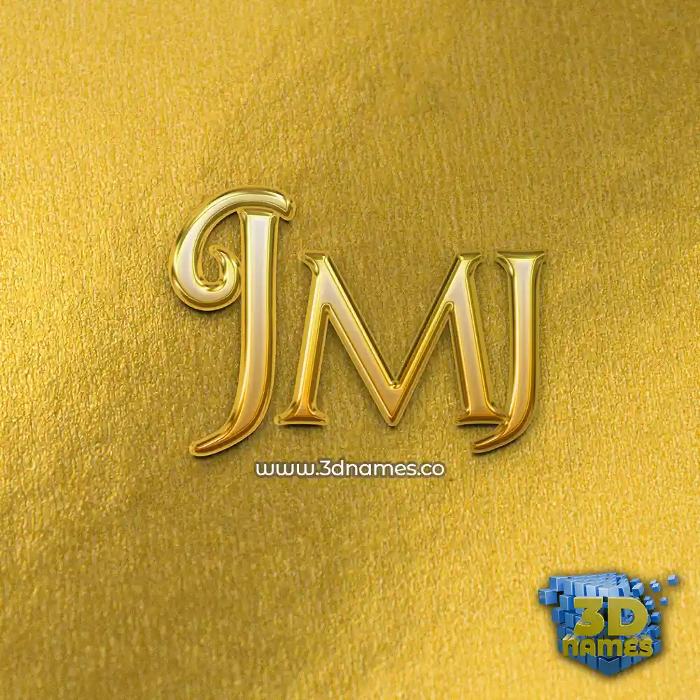 jmj in All Gold style - 3D name wallpaper