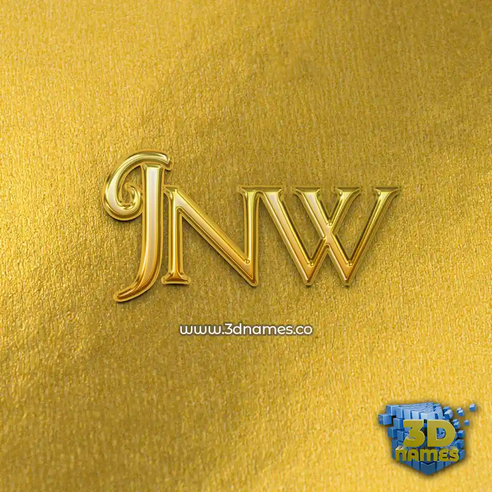 jnw in All Gold style - 3D name wallpaper
