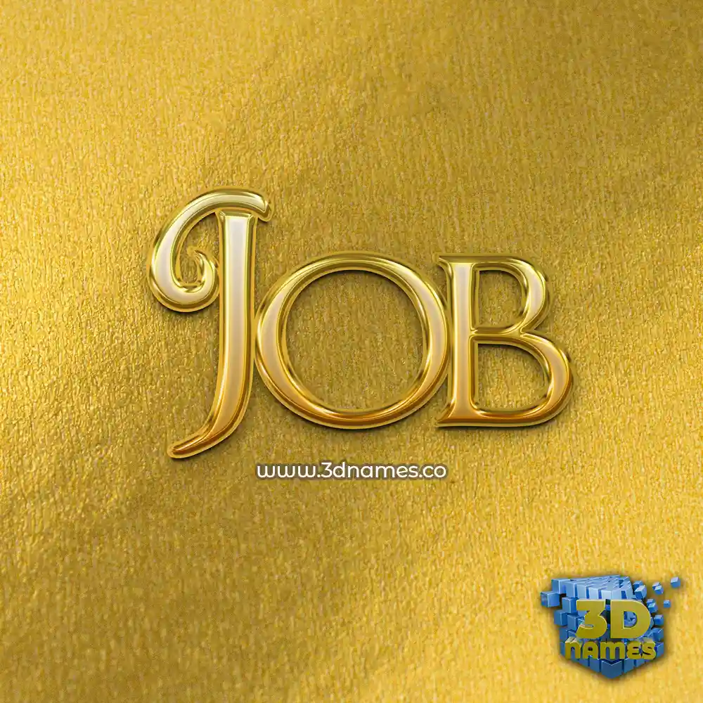 job in All Gold style - 3D name wallpaper