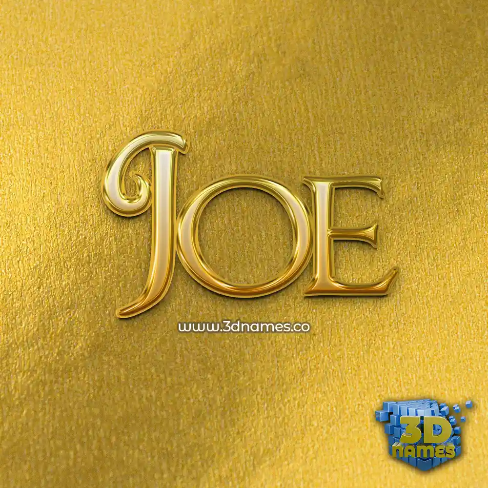 joe in All Gold style - 3D name wallpaper