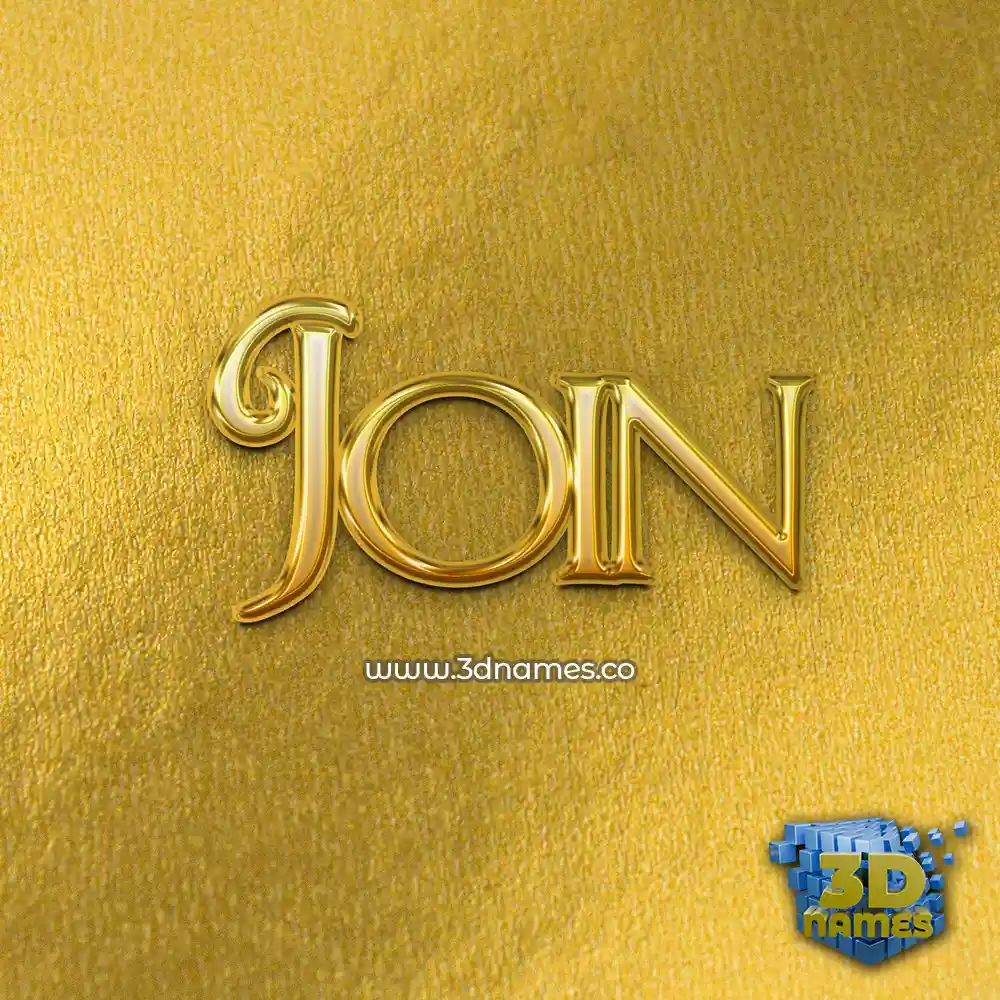join in All Gold style - 3D name wallpaper
