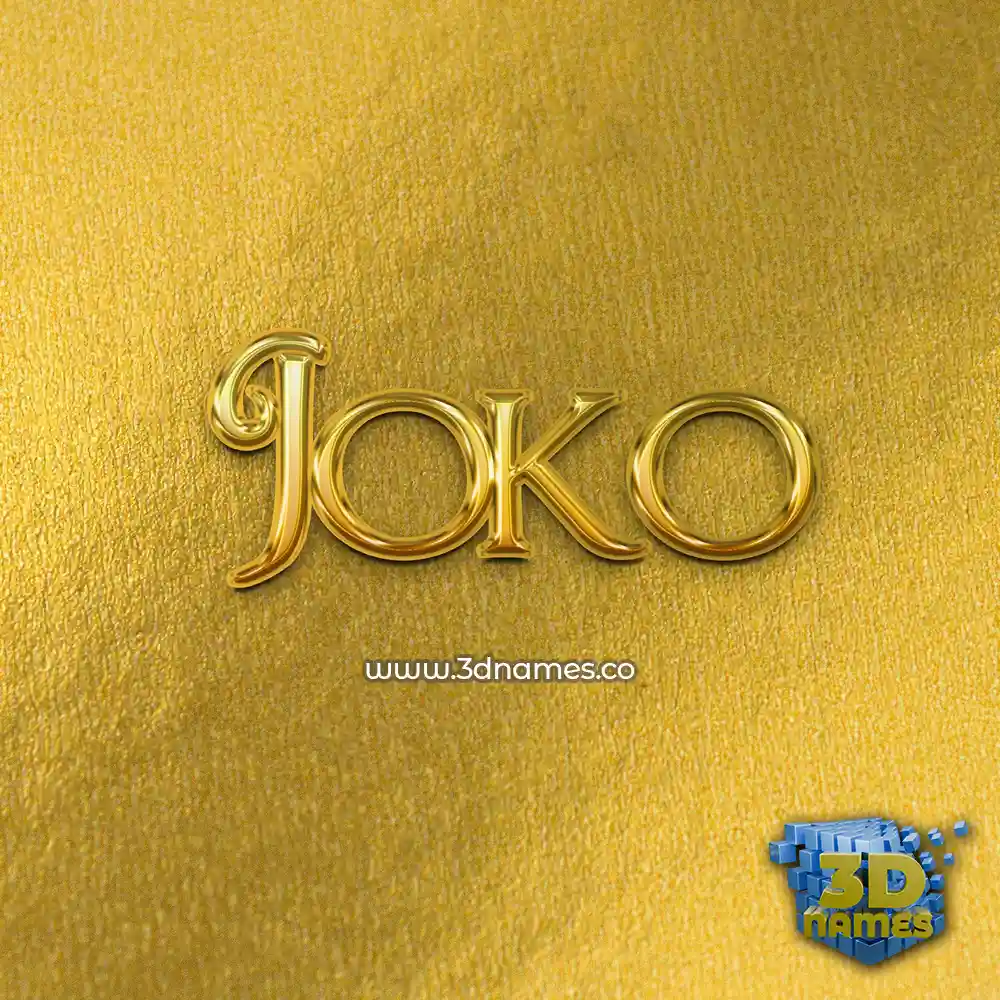 joko in All Gold style - 3D name wallpaper