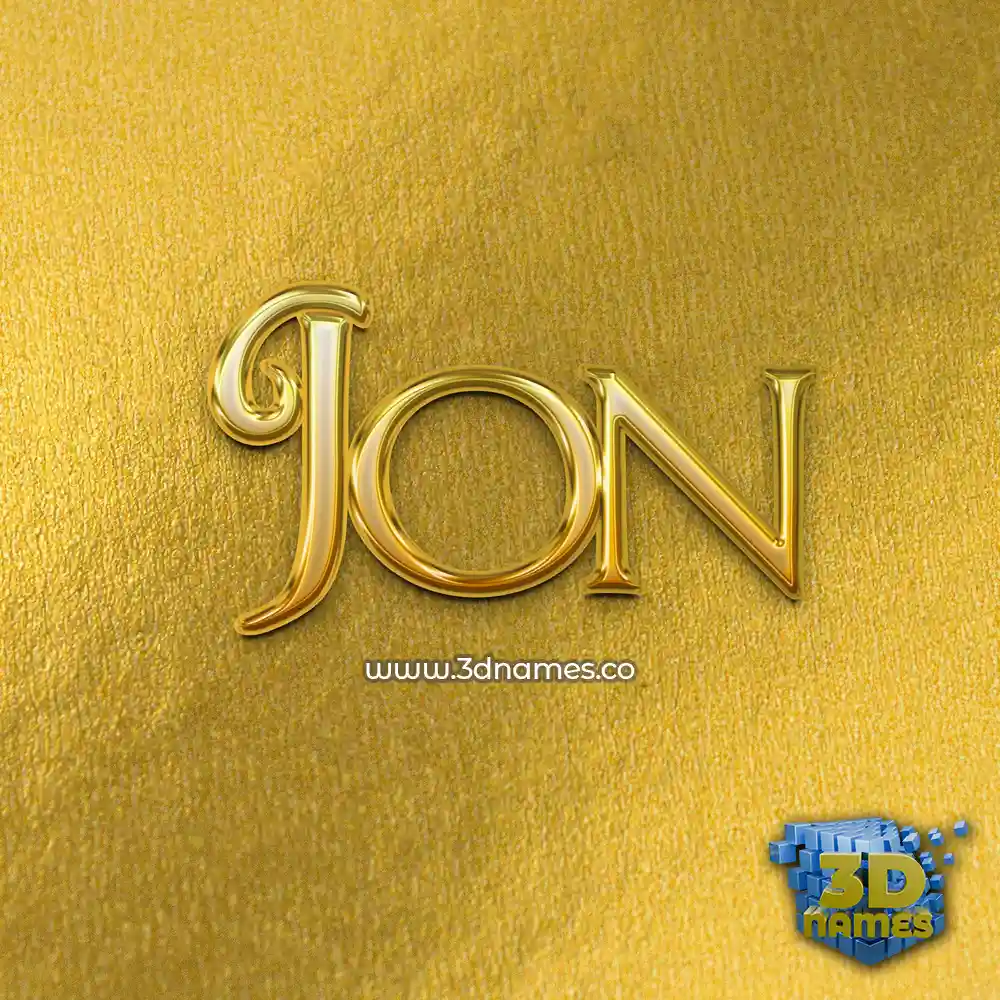 jon in All Gold style - 3D name wallpaper