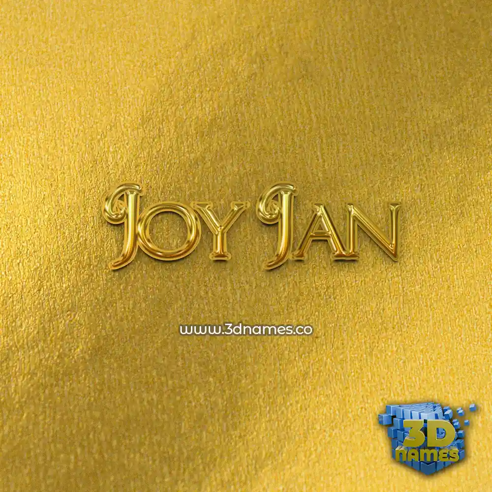 joy jan in All Gold style - 3D name wallpaper
