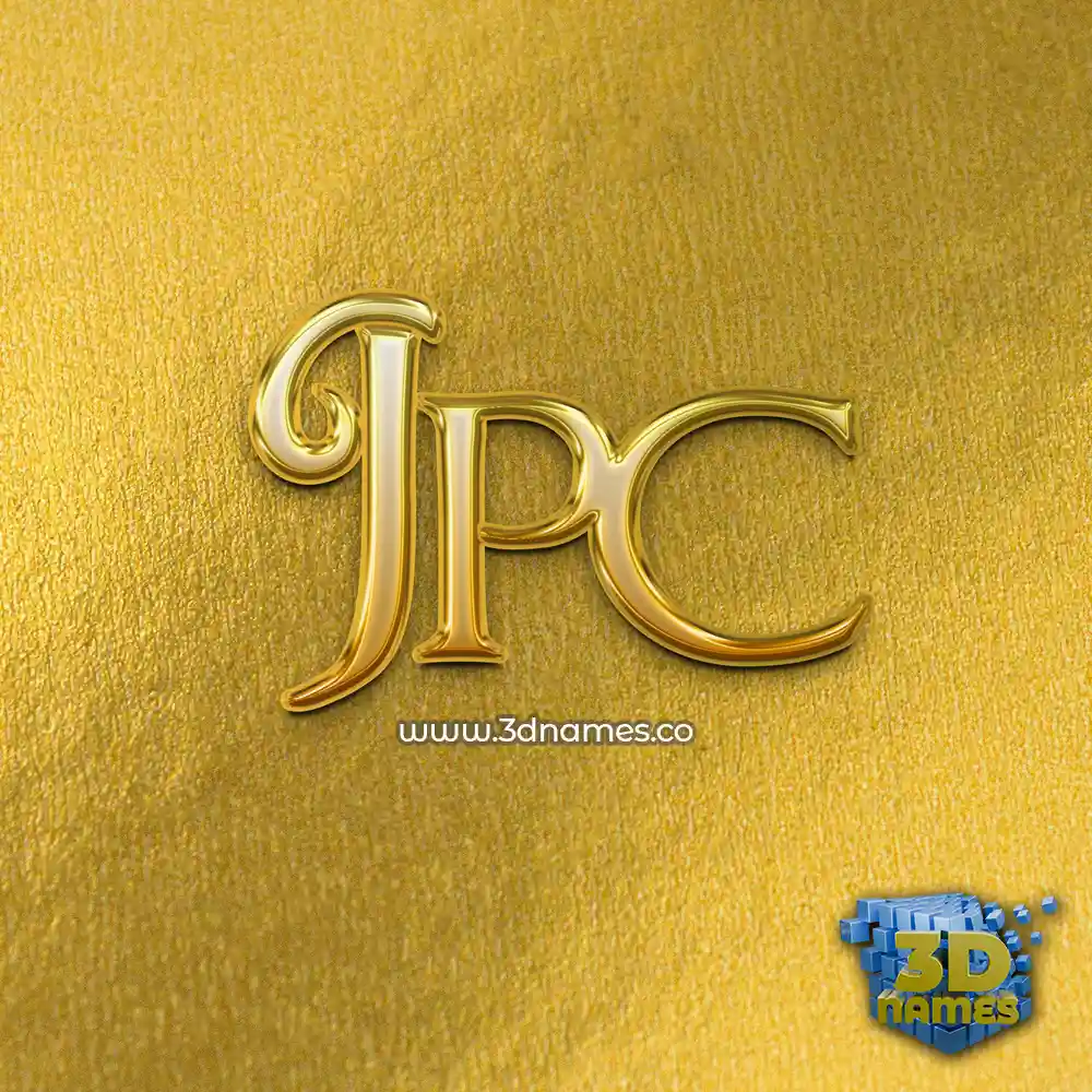 jpc in All Gold style - 3D name wallpaper