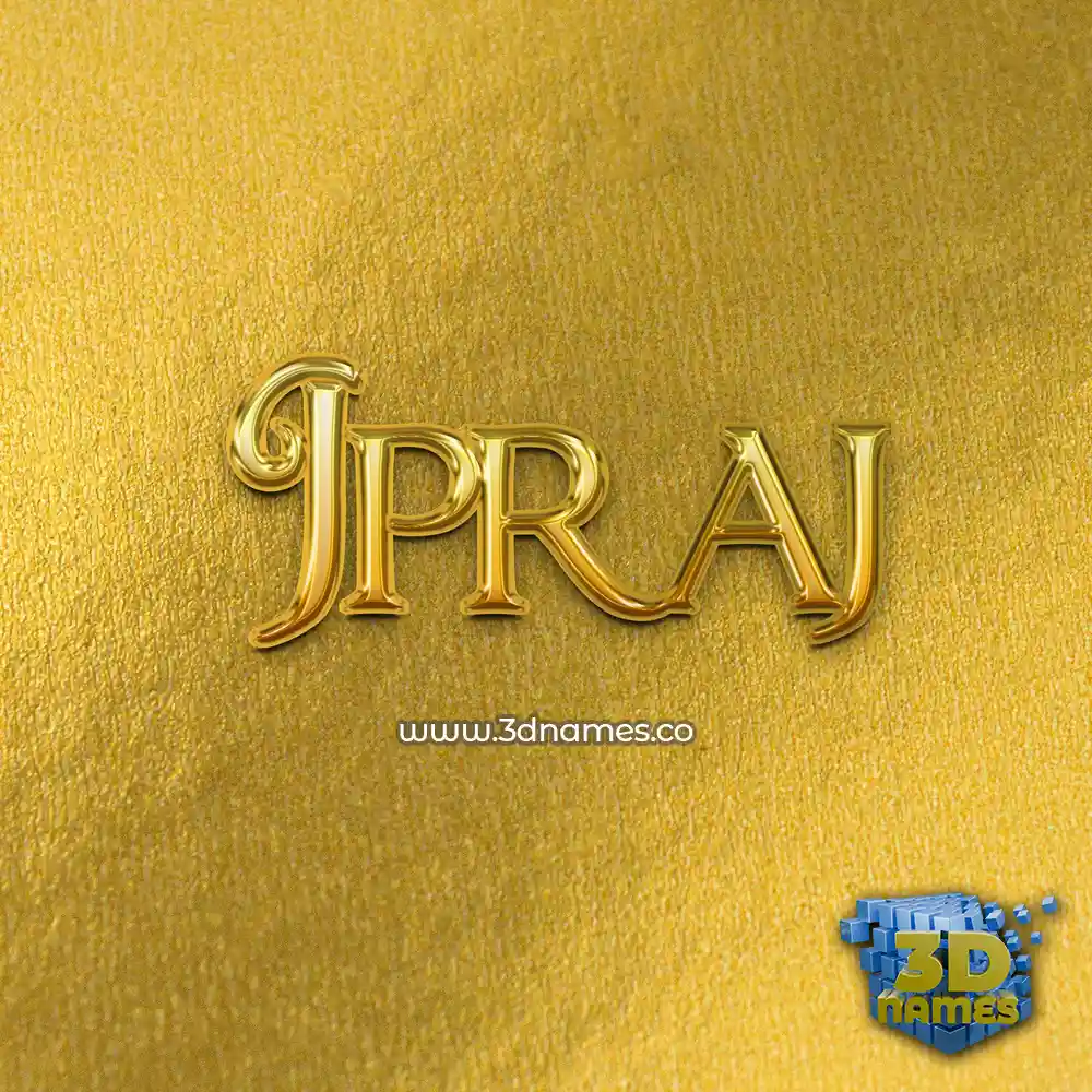 jpraj in All Gold style - 3D name wallpaper