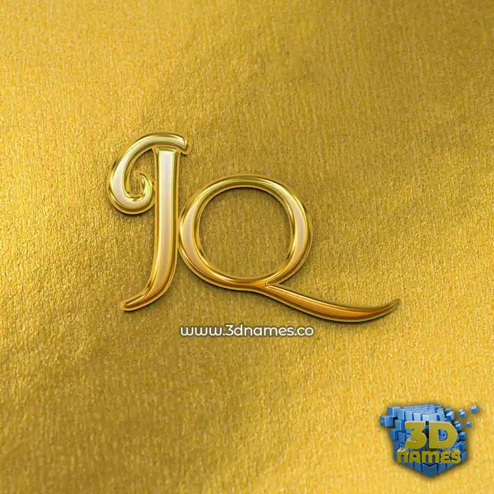 jq in All Gold style - 3D name wallpaper