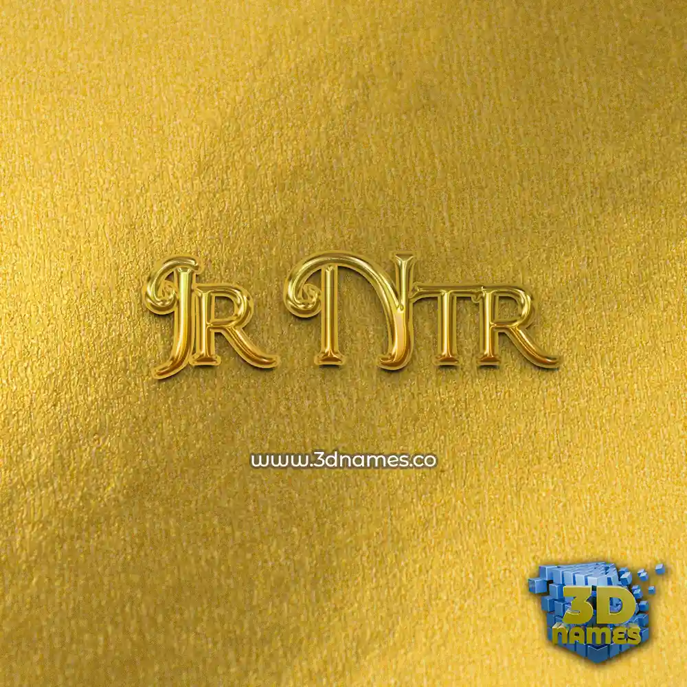 jr ntr in All Gold style - 3D name wallpaper